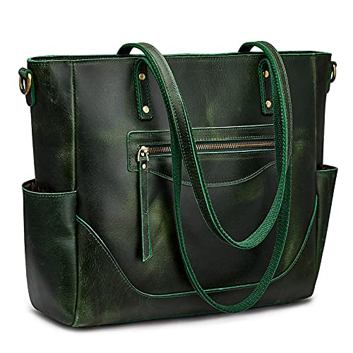 S-ZONE Women Large Genuine Leather Vintage Tote Shoulder Crossbody Purse