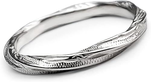 カロン サージカルステンレスリング 指輪 ひねり ステンレス レディース メンズ ハワイアン デザインリング ファッションリング (ハワイアンシルバー, 14)