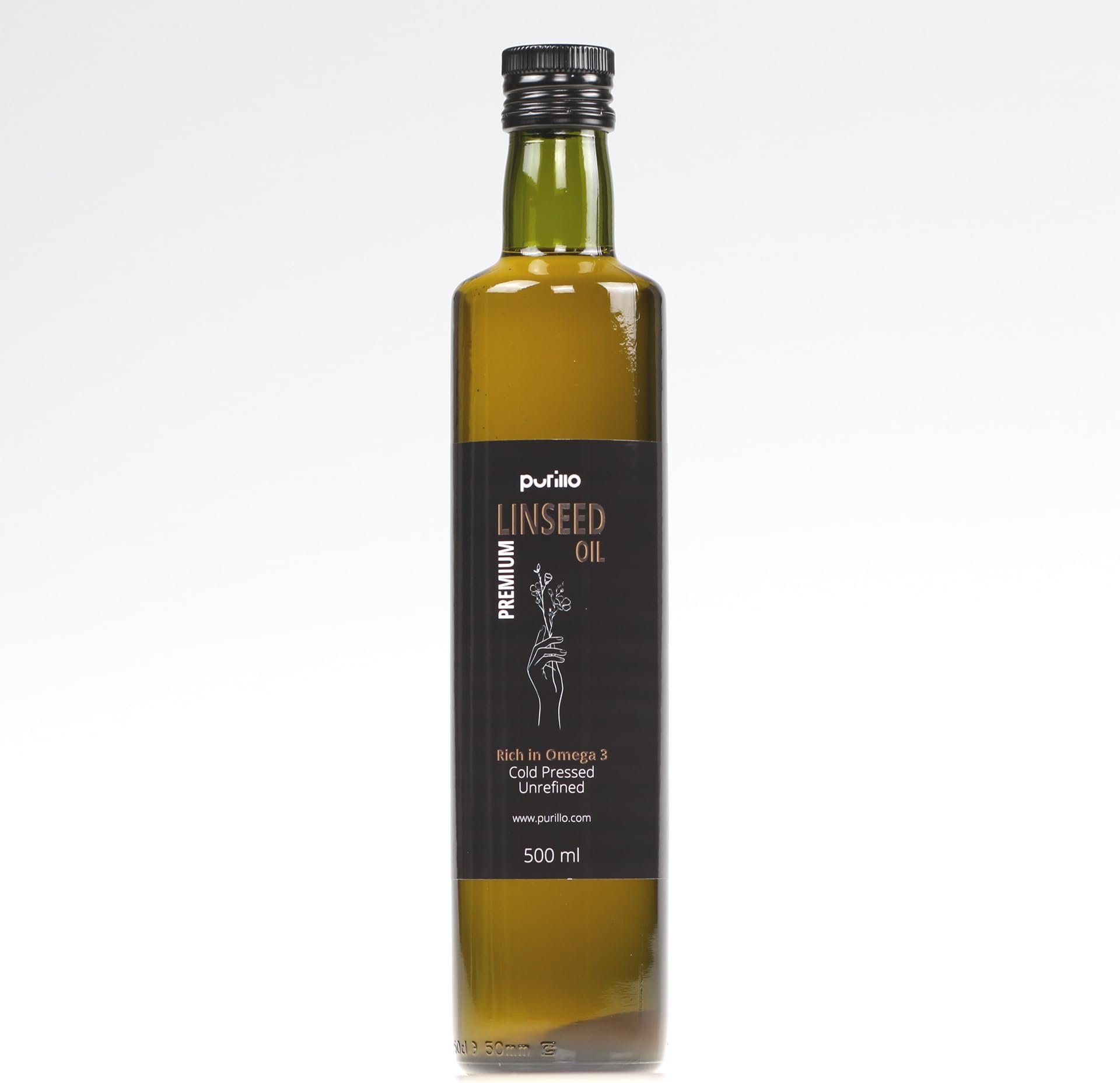 Linseed oil, cold-pressed, unrefined - Purillo (500 ml)