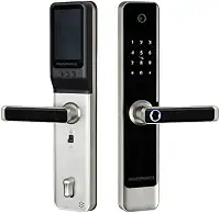 Fechadura Inteligente Wifi com Câmera e Campainha de Embutir Abertura por Biometria, Senha, Tag, Chave e Remotamente por APP, Função Interfone após Acionamento da Campanhia Áudio Vídeo Novadigital
