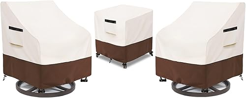 Vista 124 de Paquete de 2 fundas giratorias para sillas de salón al aire libre, impermeables, 100% fundas para sillas de patio al aire libre, 33 pulgadas