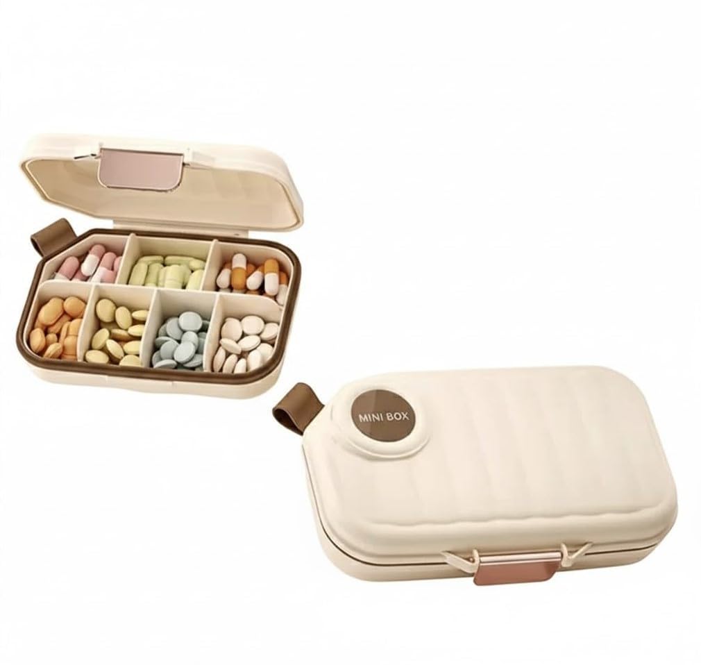 Pill Medicine Organizer Storage Box with 7 Compartments - Made of Food Grade Cereal Fiber, Moisture Proof, BPA free Wheat Straw Material, Pocket, Purse, Daily Pill Case, Ideal for Travel, Portable Medicine Vitamin Holder Container SIZE-MEDIUM-image-45