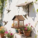 ZXMSTAR Bird Feeder,Bird Feeders House for Outside Hanging, Metal Wild Bird Feeder for Outdoors,Large Capacity Wild Birdfeeder Birdhouses Squirrel Proof (Heavy Metal-Country House)