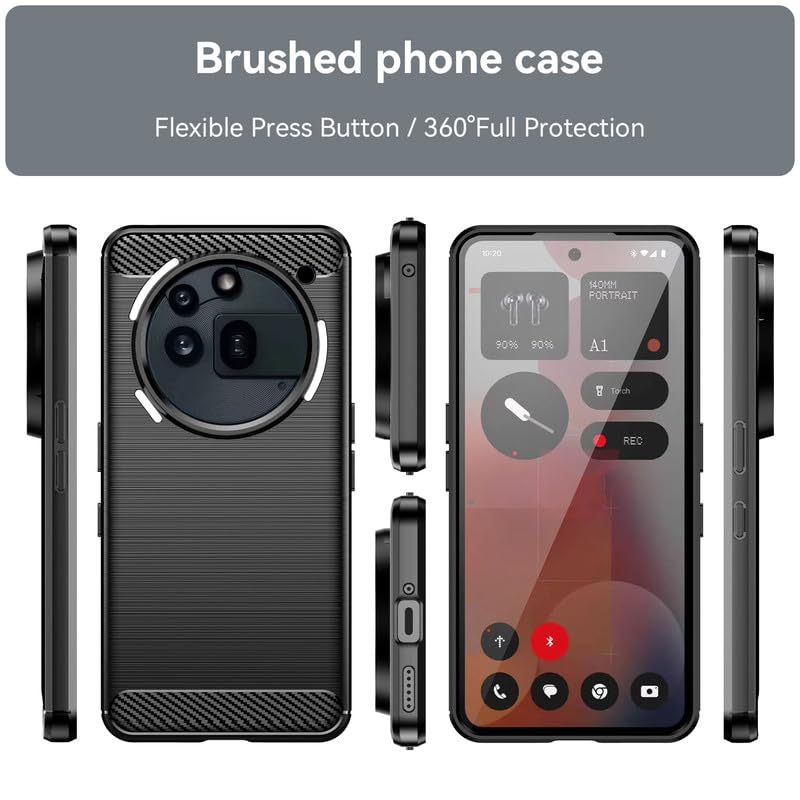 Image of Hybrid Carbon Fiber Back Case for Nothing Phone 3A Pro (Black)