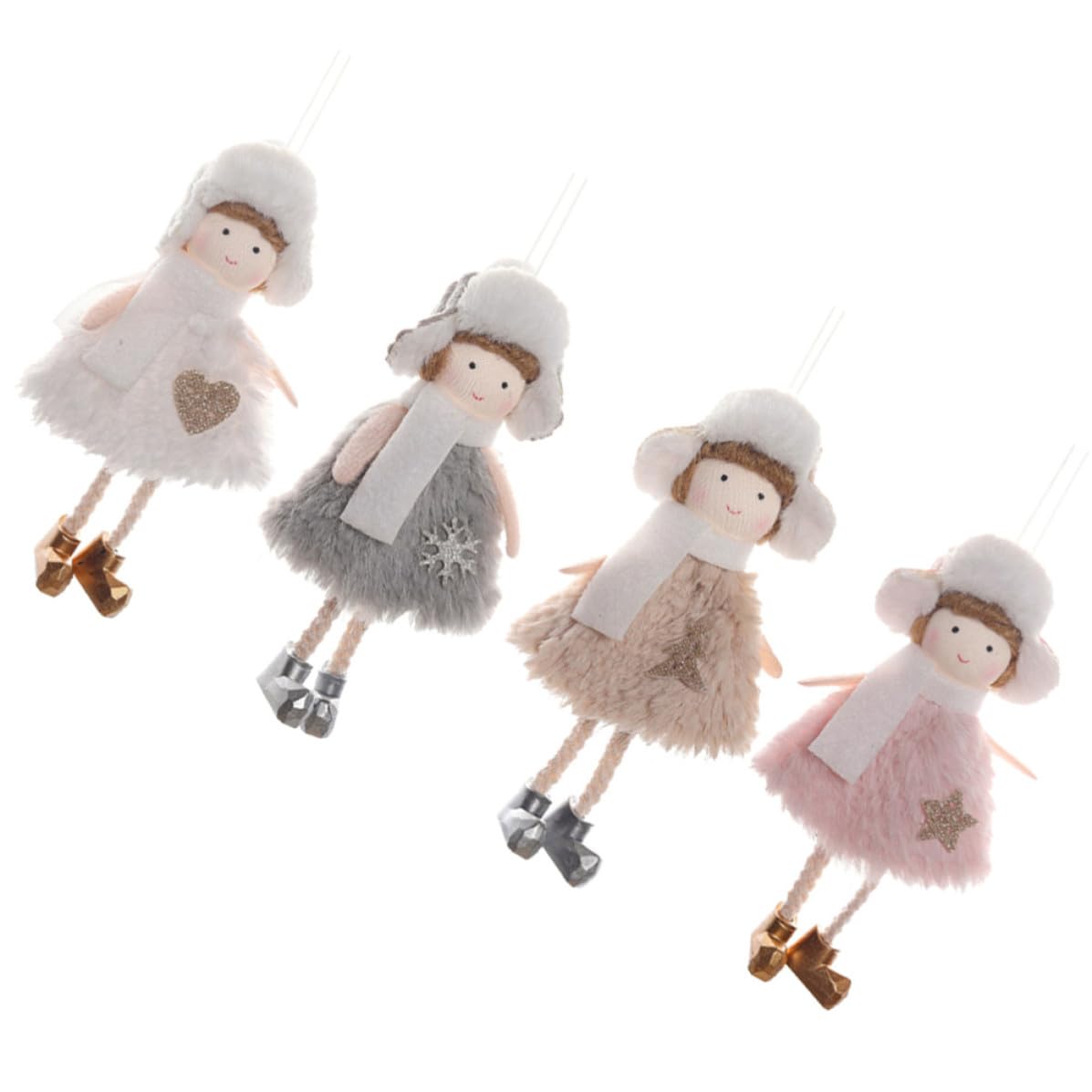 Toyvian 16 Pezzi Pendente Natalizio Bambola Soffice in Peluche, Leggero e