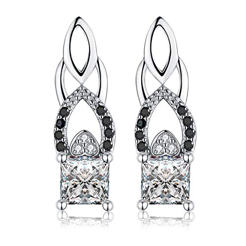 Boucles d'oreilles en argent 925 et spinelle noire l'élégance intemporelle pour vos fiançailles