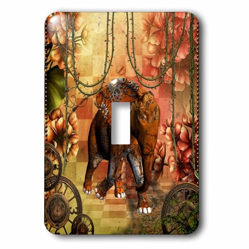 Interrupteur à bascule haut de gamme Steampunk Elephant 3dRose Lsp_264552_1 finition éclatante