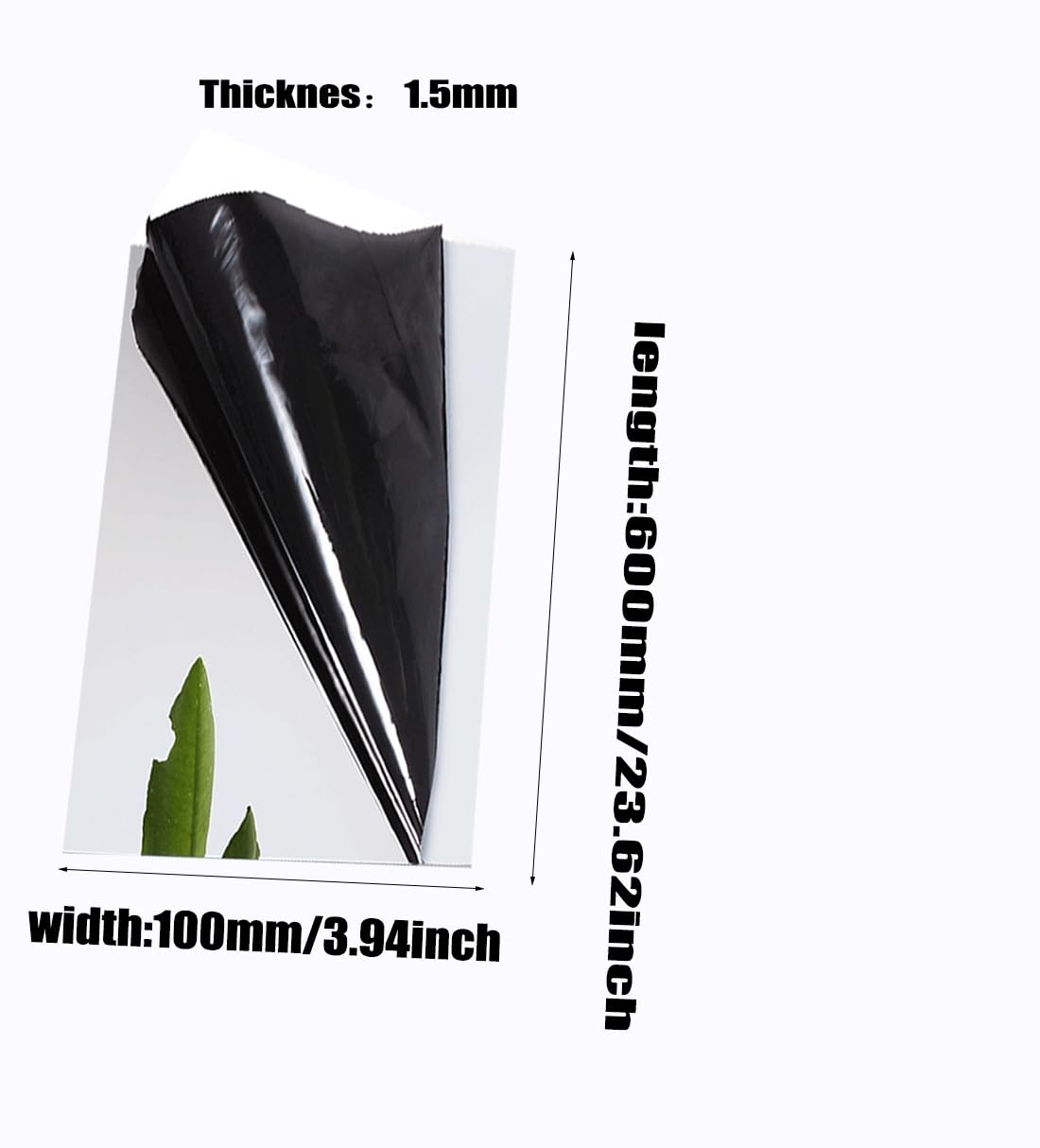 XMEISE 304 Specchio in acciaio inox metallo materie prime-per l'artigianato cucina fai da te 100Mmx600mm 2 pezzi,Thickness 1.5mm