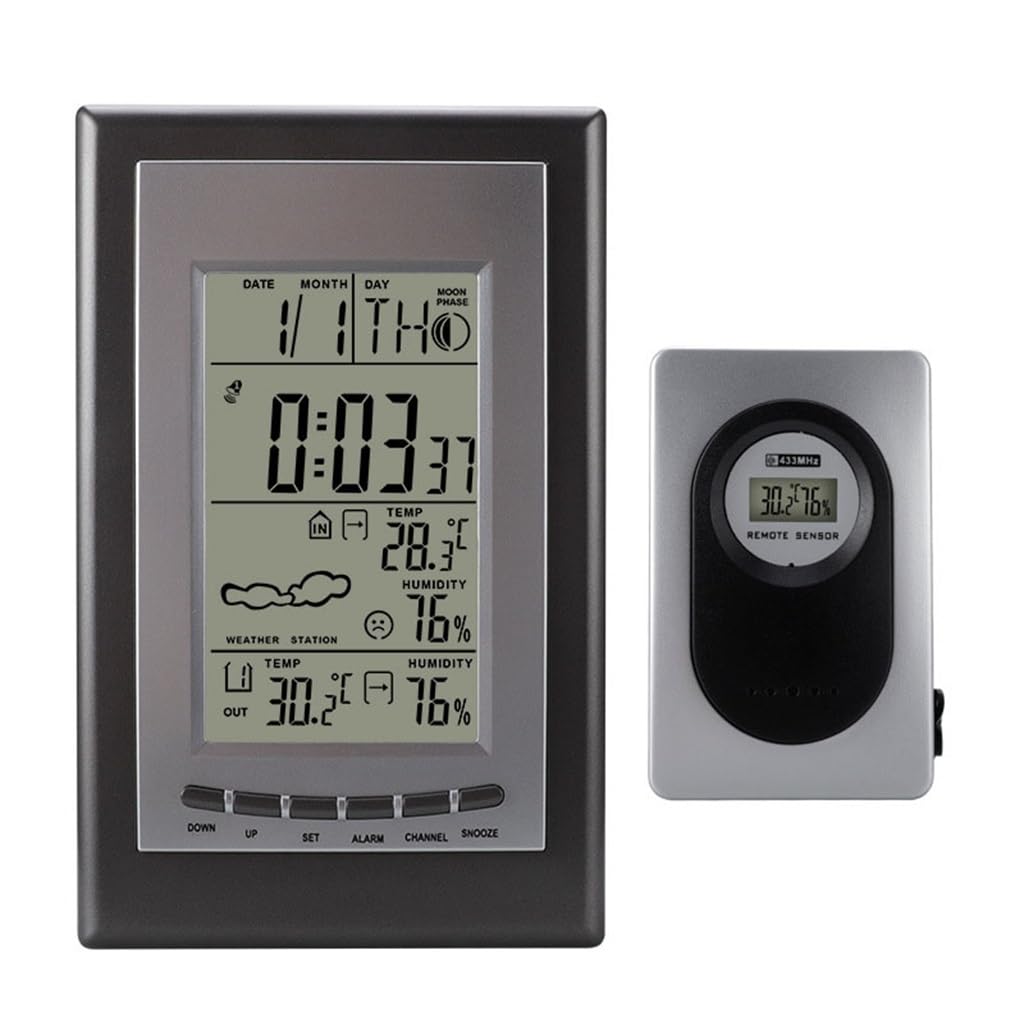 JFDBGU Weather station indoor and outdoor temperature thermometers, household wall mounted desktop type