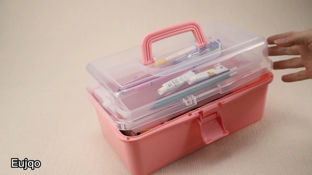 Watch Compact 3-layer pink tackle box for art & craft tools on Amazon Live