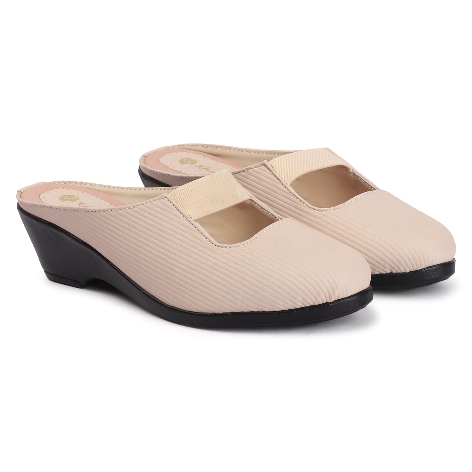 Women’s Cream Wedge Mules for Women | Closed Toe Platform Wedge Mule Slip-On Shoes | Comfortable Office Wear Casual Footwear & Stylish Heels for Women (Cream)-image-38