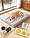 OhGeni Orthopedic Waterproof Dog Bed for Large Dogs, Machine-Washable Removable Cover in Easy-Clean Fabric, High Density Foam & Easy-Carry Handle, Suitable for Crate, 41 inch (Gray)