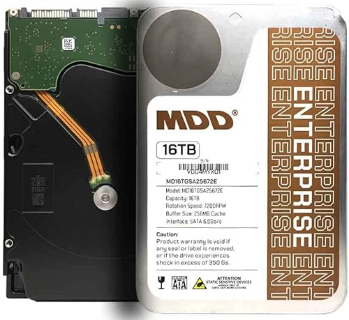 MDD (MDD16TSATA25672E) 16TB 7200 RPM 256MB caché SATA 6.0Gb/s 3.5 pulgadas disco duro empresarial (renovado)