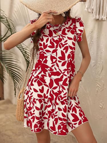 Image of SISKIN Women's 2025 Summer Beach Hobo Ruffle Trim Dresses Sleeveless Flowy Vocation Sun Dress Outfit Woman
