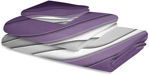 Miniatura 2 de Juego de toallas de baño de 3 piezas, color morado y gris, juego de toallas de baño suaves para baño, toallas de baño absorbentes (1 toalla de baño,