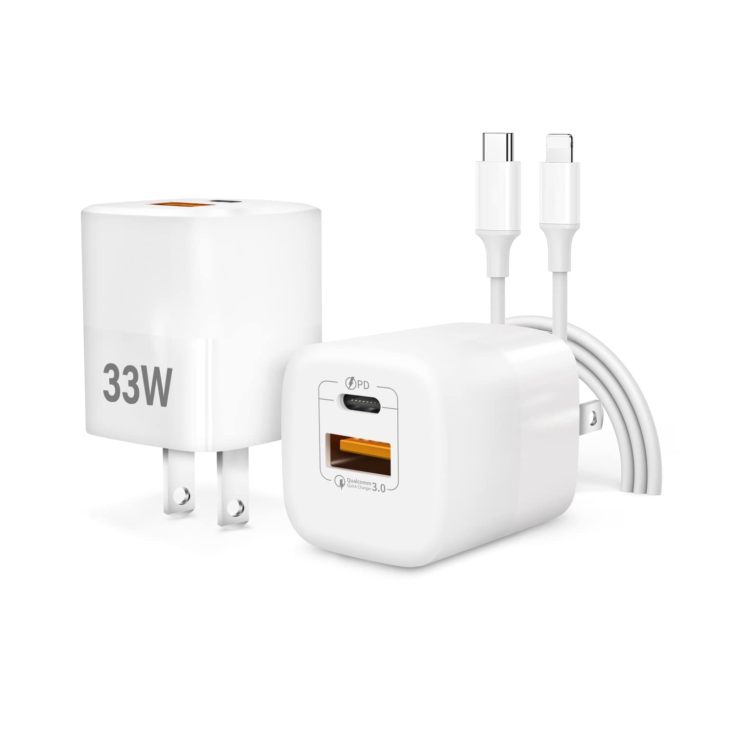 Amazon | PD33W 充電器 Type-C USB-A 高速充電 2ポート【2個入り/GaN Amazon | PD33W 充電器 Type-C USB-A 高速充電 2ポート【2個入り/GaN