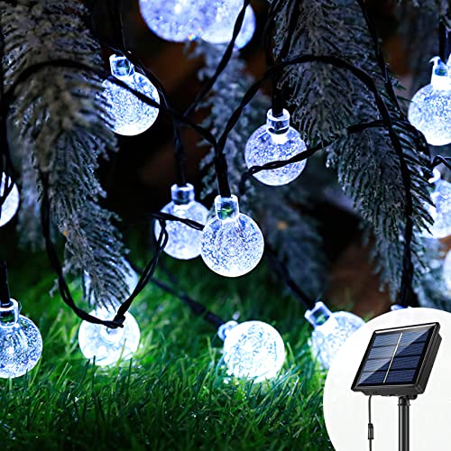 Luces Solares Led Exterior Jardin KEPEAK 11M 60LED Luces LED Solares para Exteriores con IP65 Impermeable, 8 Modos para Navidad, Terraza, Fiestas, Bodas, Patio, Jardines, Festivales Cover