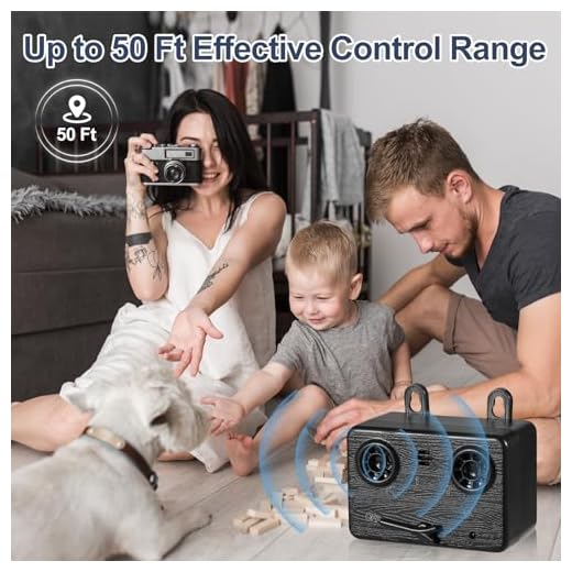 FETUIO Anti Barking Devices for Dogs, Ultrasonic Dog Bark Control Devices with 3 Modes, 50FT Bark Box Dog Barking Deterrent Devices, Dog Barking Silencer Indoor & Outdoor Safe. (Black)