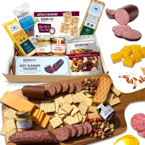 Charcuterie Meat and Cheese Gift Basket 8-item