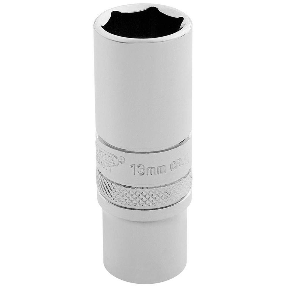 Draper 32762 1/4 Inch Square Drive Hi-Torq 6 Point Metric Deep Socket, 13mm, Blue — image 1