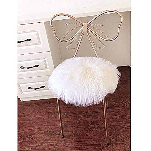 LOCHAS Super Soft Round Seat Cushion Faux Fur Sheepskin Chair Cover Pad Plush