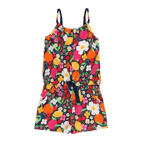 boboli Vestido Mono Niña – Mono Sin Manga - Ropa de Vestir para Niña – 100% Algodón-Estampado - Mono de Verano - Ropa de Regalo – Para niñas de 5 años a 12 años (4 años, Estampado frutas)