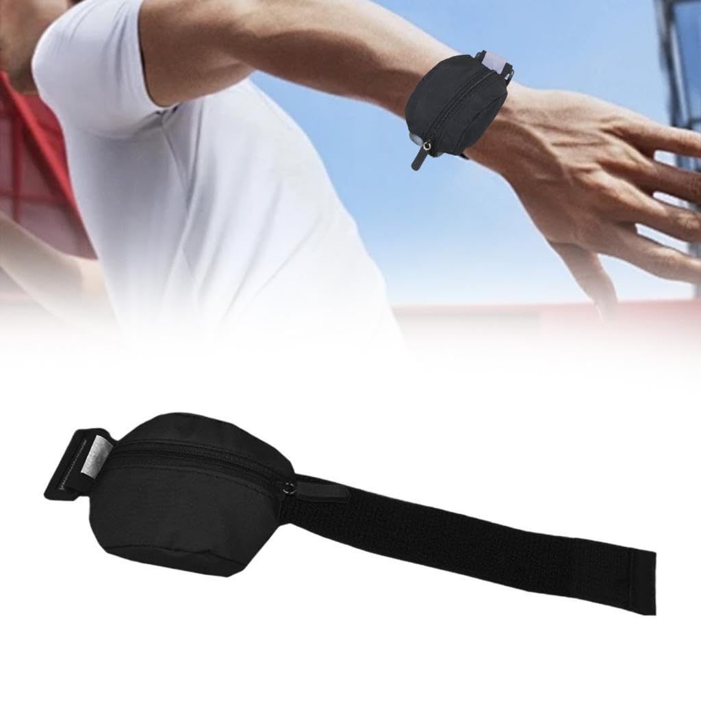 Oshhni Bracelet de Bracelet Sportif pour Les Hommes Portefeuille de Poignet étanche avec Fermeture éclair pour Le Cyclisme de Fitness, Noir