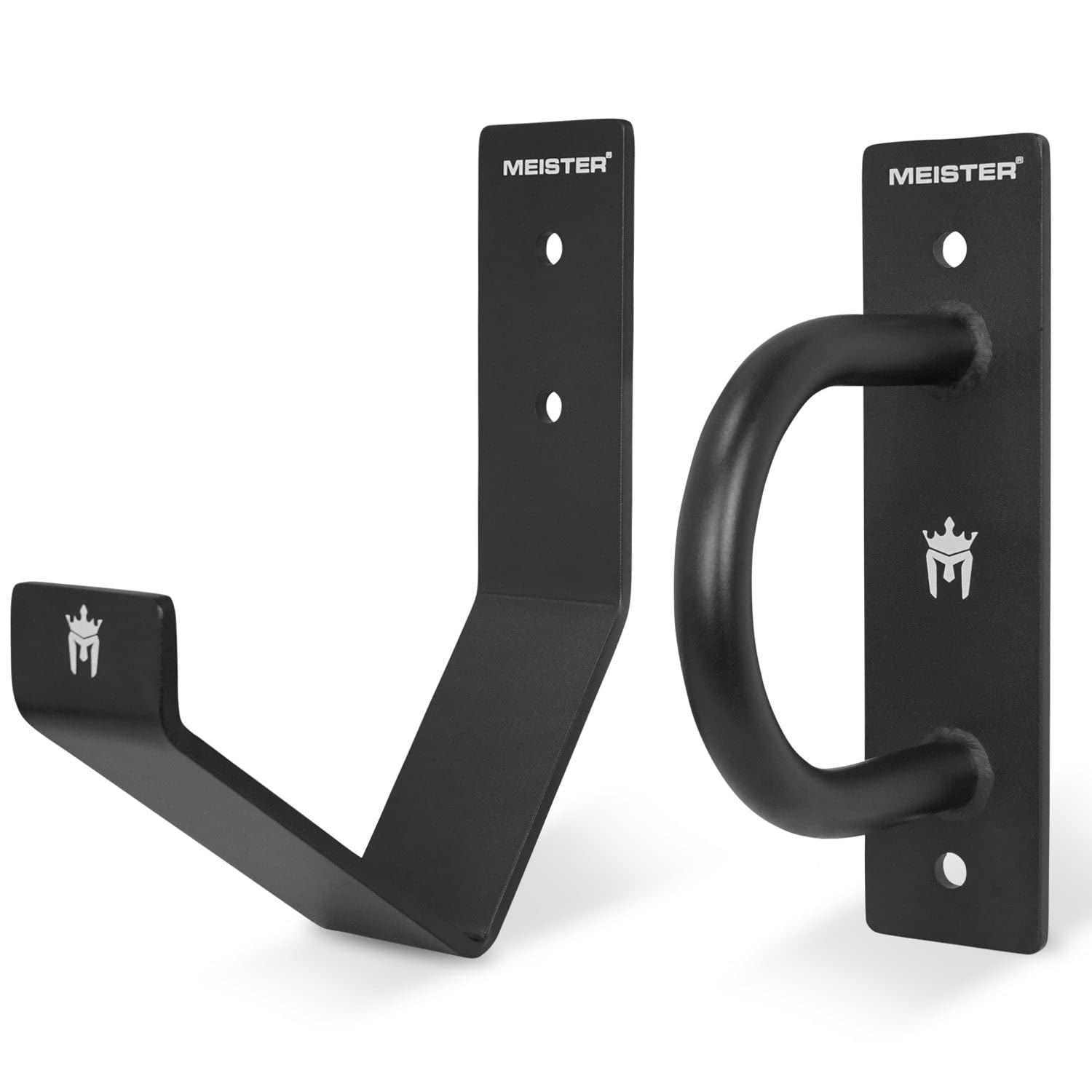 Meister XSteel Kit de Fixation Murale pour Corde ondulatoire avec ancrage et Crochet de Rangement - Noir Mat