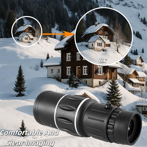 High Powered Monocular 12×52 – HD BAK4 Prism Waterproof for Men Women, Hunting Hiking Travel (Black)