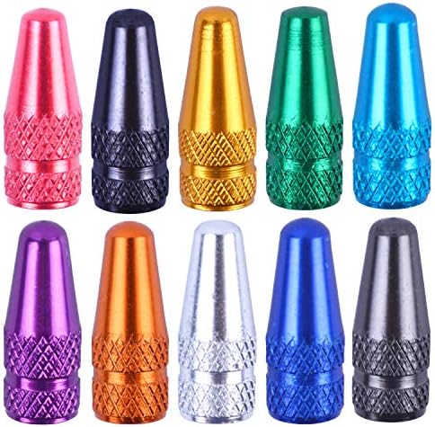 BronaGrand 20pcs Multi-Color Anodized Machined Aluminum Alloy Bicycle Bike Tire Valve Caps Dust Covers French Style Presta Valve Cap