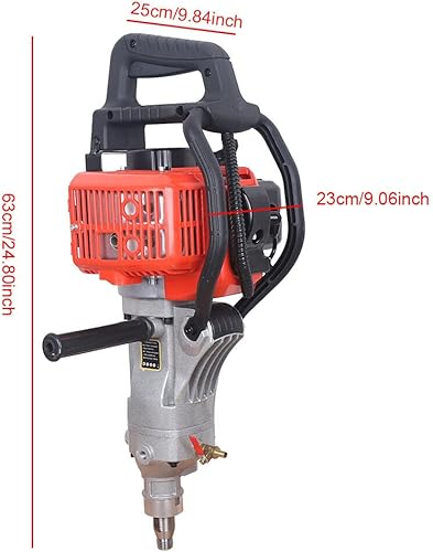 Miniatura 3 de Taladro de núcleo de diamante a gas de 2 tiempos y 33 cc, 5.118 in, 1000 W, máquina de perforación de hormigón de un solo cilindro con agarre de