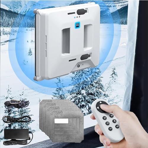 RayGenius Robotic Window Cleaner Dual Water Spray,High Vacuum Suction Electric Window Washing Machine Smart Home Wall Glass Cleaning Robot