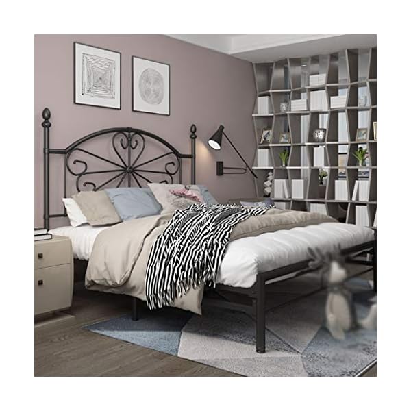 IRON Foldable Wrought Bed Does Not Need To Be Installed, Light And Simple Double Bed Non-slip Foot Mat Ultra-quiet Load Capacity Up To 400 Kg - Image 4