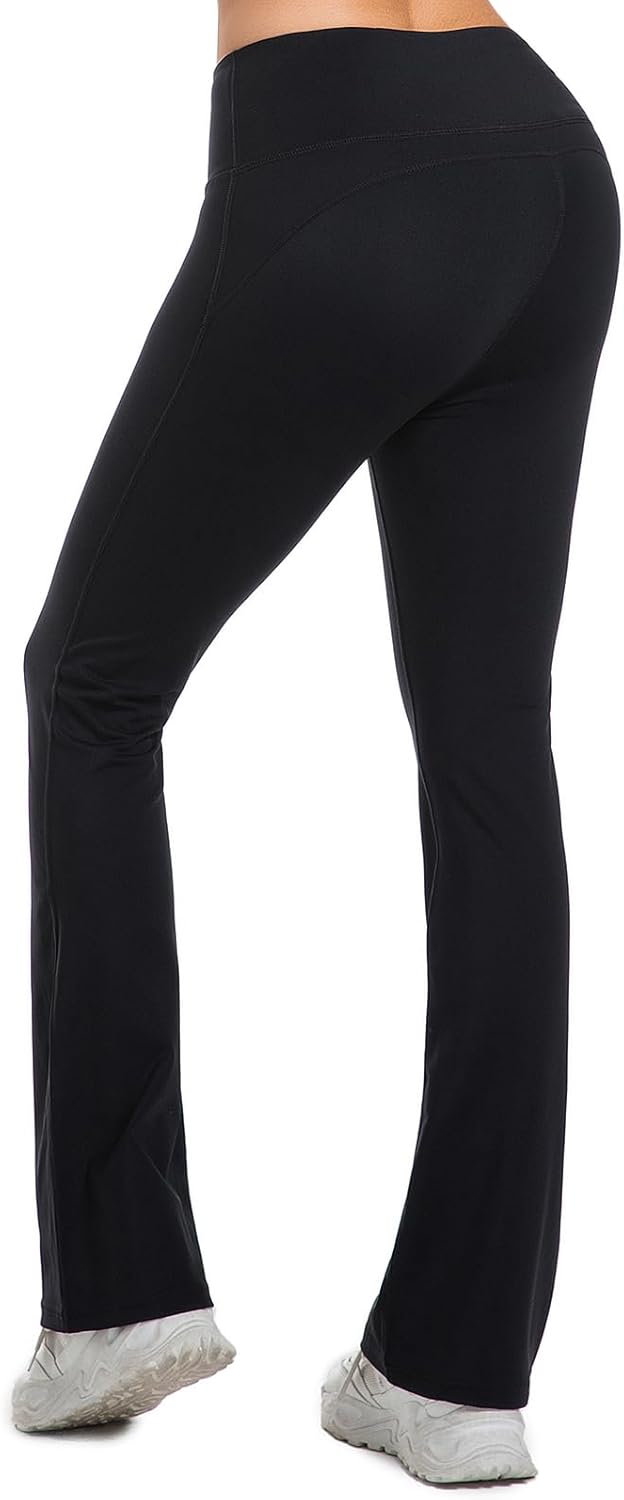 Women's Flare Leggings Stretchy High Waist Yoga Pants Wide Leg Running Sweatpants Wide Bootcut Gym Bottom - Image 4