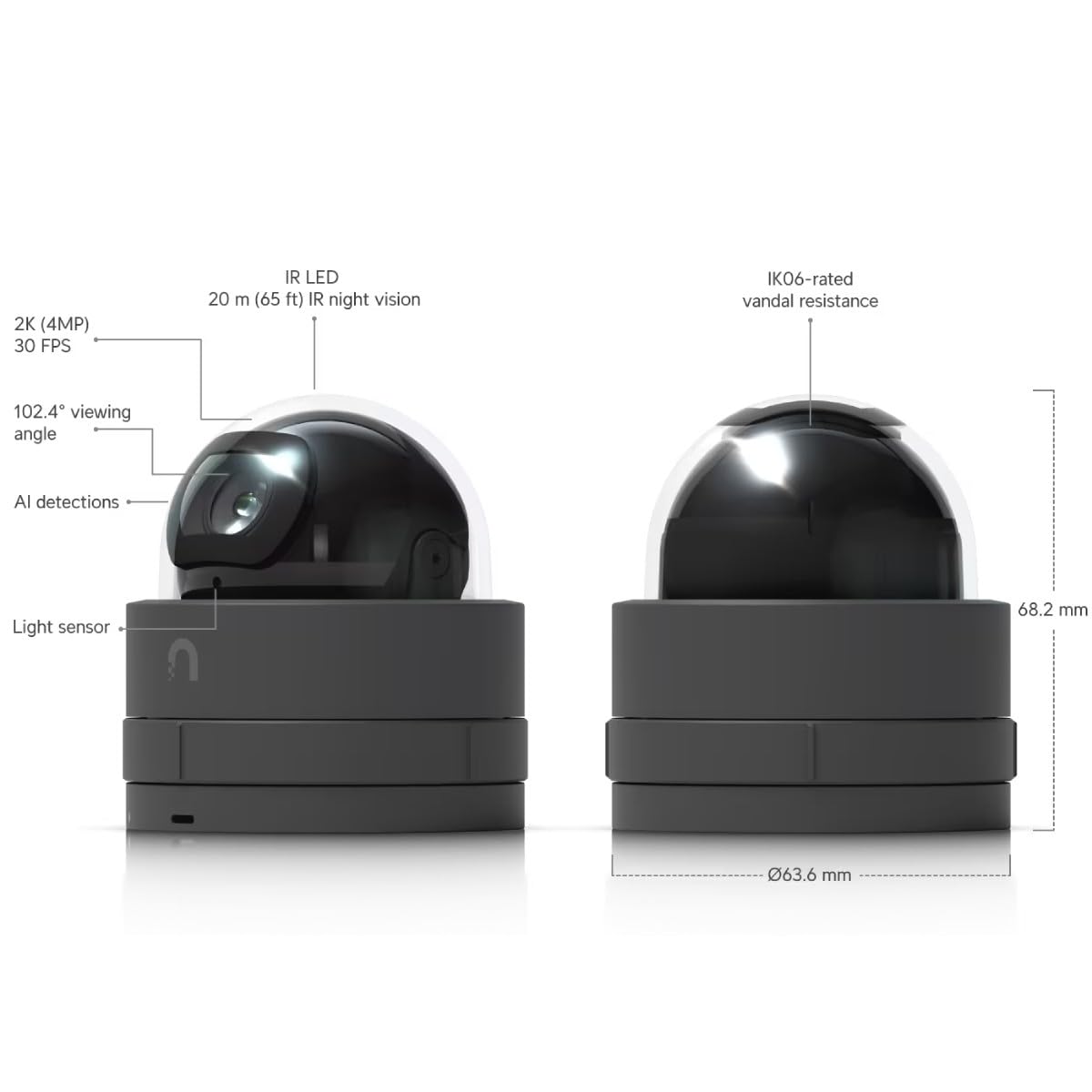 Ubiquiti UniFi kamera monitoringowa UVC-G5-Dome-Ultra, czarna