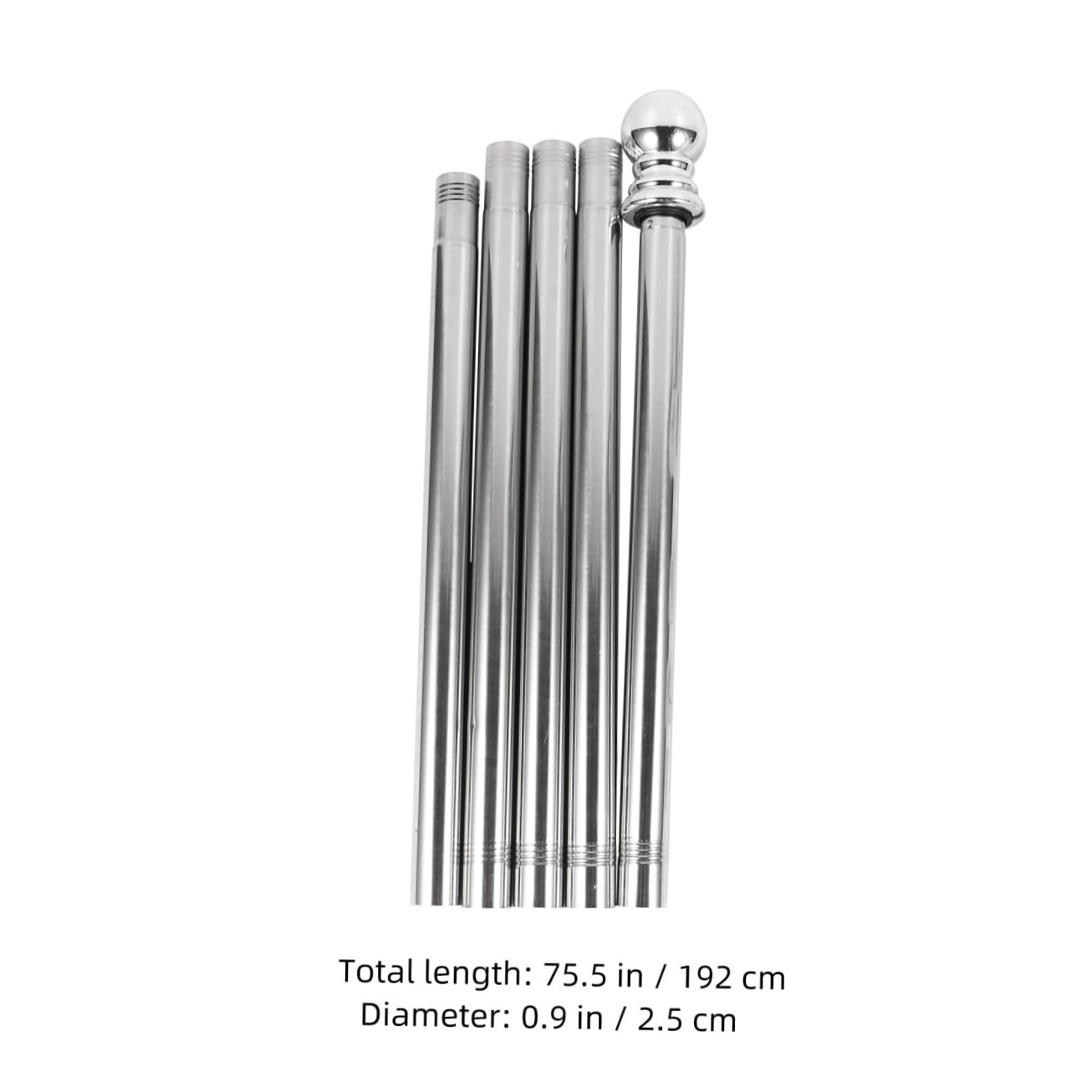 Kisangel Kit Palo per Bandiera in Lega Argento con Base e Supporto da Parete, Palo Rotante Regolabile 1,9 Metri per Cortile e Giardino