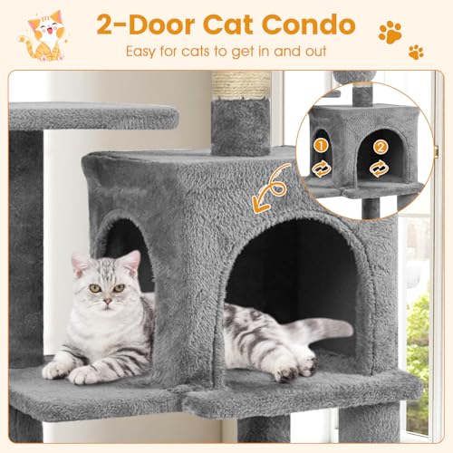 PETSITE árbol para gatos pequeño, 44 pulg alto, gris miniatura 4