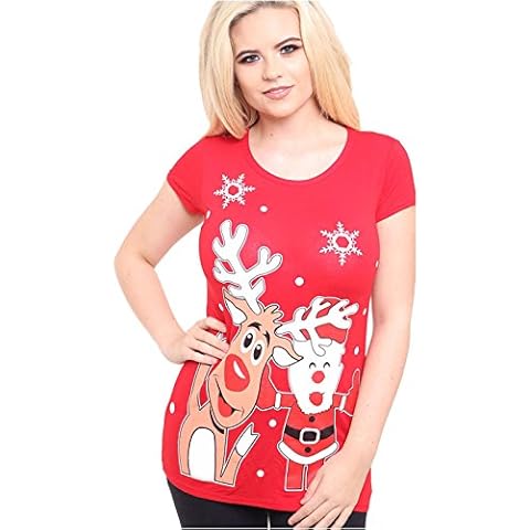 Miss Trendy Christmas Glitter T Shirt with Reindeer Cover