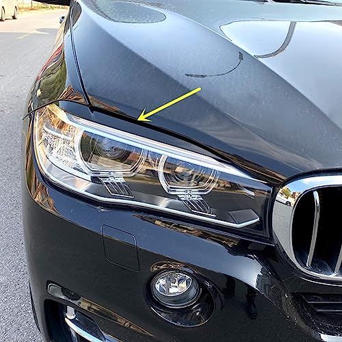 Moldura para faros de BMW X5 X6 2014-2018 ZiWen, accesorio negro brillante estilo F15