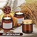 Zhehao 24 Pcs Glass Candle Jars with Lids Bulk, Round Empty Candle Container Tins, Dishwasher Safe and Leakproof DIY Crafts(Amber,Gold,4 oz)