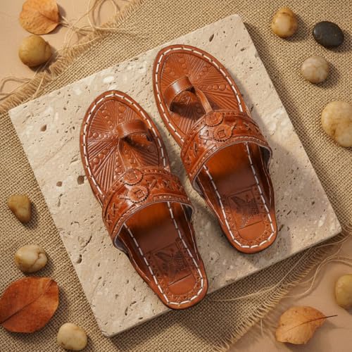 Image of Kolhapuri Chappal for Men|Kolhapuri Slippers for Men|Kolhapuri Shoes for Men|Leather Slippers for Men|Wedding Slippers for Men-B1