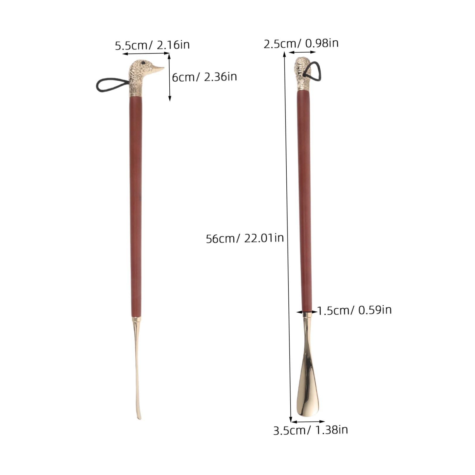 Calzascarpe in Metallo Manico Ergonomico a Forma di Anatra 56 Cm, Strumento Portatile per Indossare Scarpe per Anziani e Donne in Casa in Viaggio