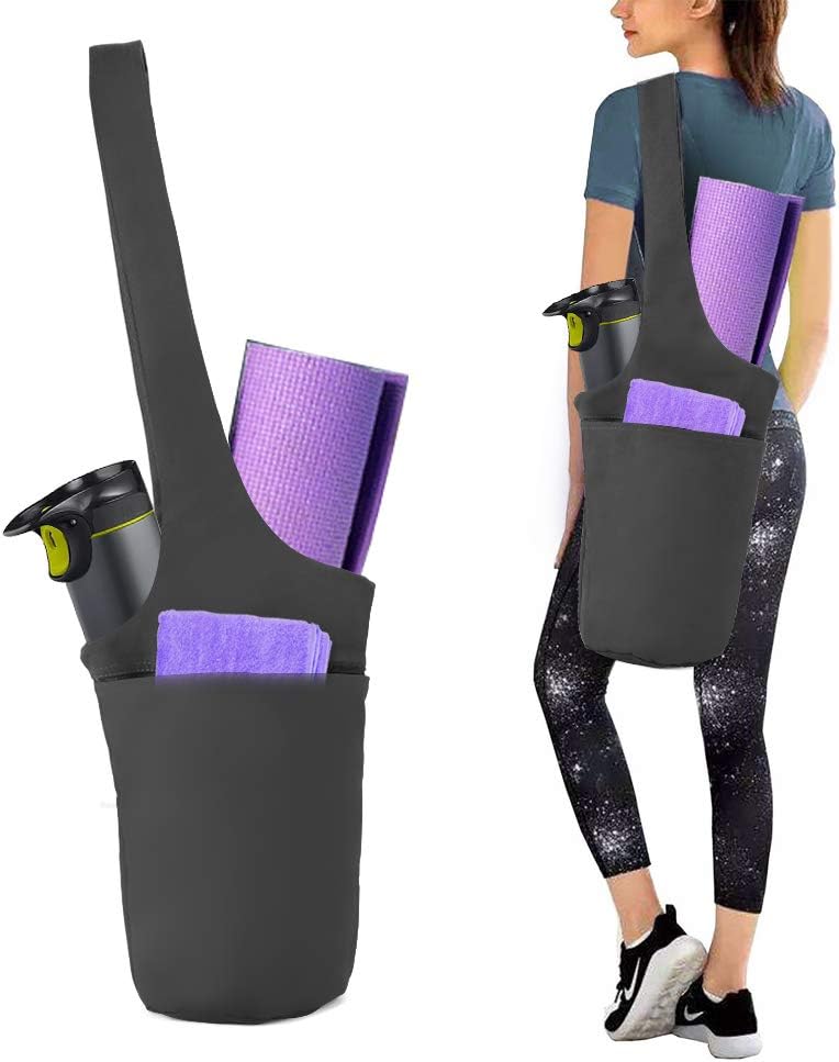 Meifuly Yoga Mat Bag with Large Side Pocket & Zipper Pockets, Yoga Mat Carrier for Men and Women,Fits Most Size Mats,Yoga Mat Carry Bag Great Gift for Your Lover (Grey)