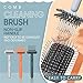 YQkoop Hair Brush Cleaner, 2-In-1 Comb Cleaning Tool, Brush Cleaner Mini, Rake for Removing Hair Dust from Home and Salon Use, Non-Slip Handle, Efficient Rake Design, Grey