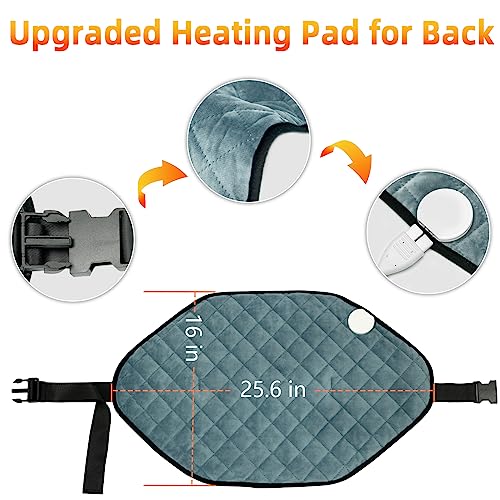 Heating Pad For Back Pain Relief - Nalax 26"X16'' Back Heating Pad, Electric Heating Pad With Adjustable Strap, Auto Shut Off, Portable Heating Pad For Lumbar, Abdominal, Leg Cramps Pain Relief #TOP1