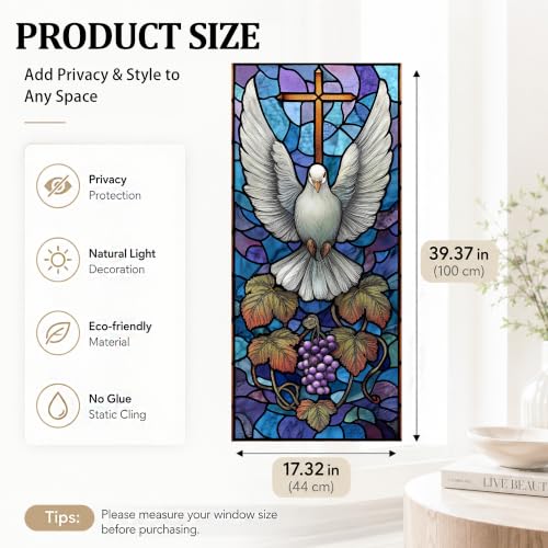 Vinilo decorativo para ventana con diseño de paloma 17x39 pulgadas miniatura 2