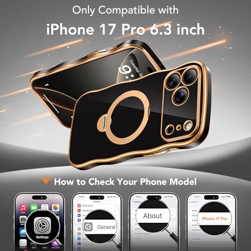 GolbinBox for iPhone 17 Pro Case with Magnetic Ring Stand and Wavy Edge - image 2