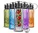 Luxury Series - Water Bottle BPA Free All-in-ONE - Fruit Infuser - Blender Bottle - Water Cup & Pill Box - Water Bottle Filter [Addition] - Bottle Cooler [Addition] (Bottle Gray Standard)