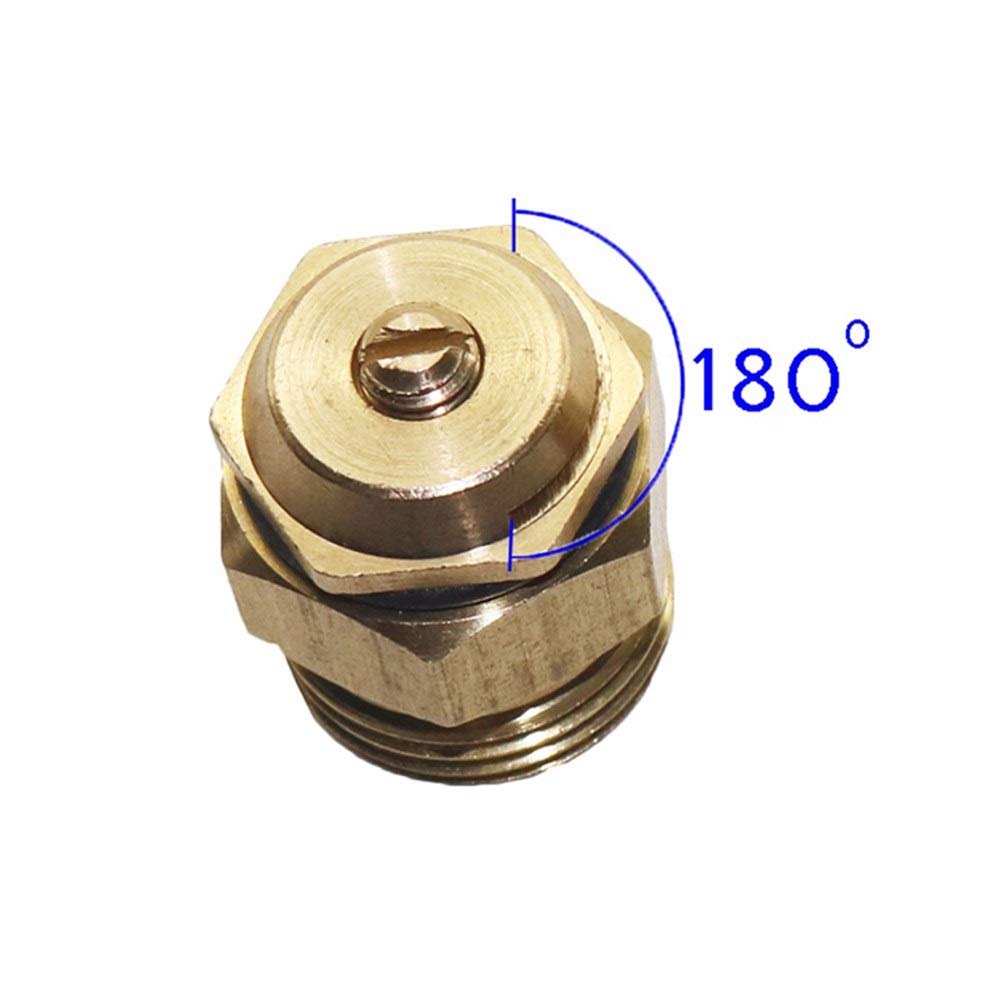 Kit de manguera de rociadores de plantas 180 grados Refracción boquilla ajustable de agua de atomización del aerosol boquilla for Conexión de PE tubería con 1/2" Male Thread 20 PC (Color : Brass)