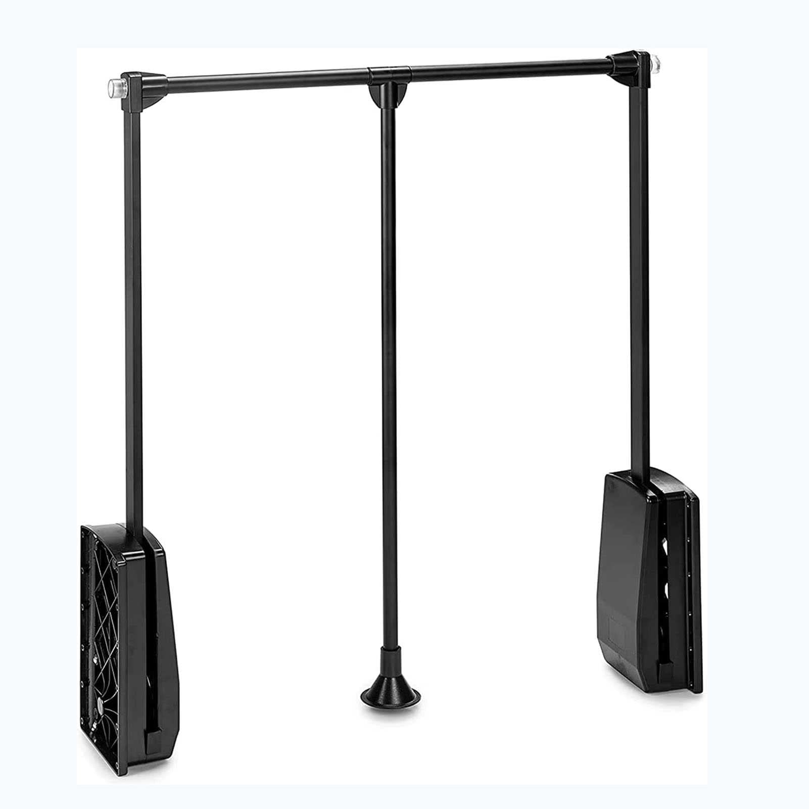 AYCDL Aluminium Retractable Wardrobe Hanr - Pull Down Wardrobe Rail Lift Closet Rod Clothing Rail Closet Lift nizer for Bedroom Sto.,Black-450-600mm